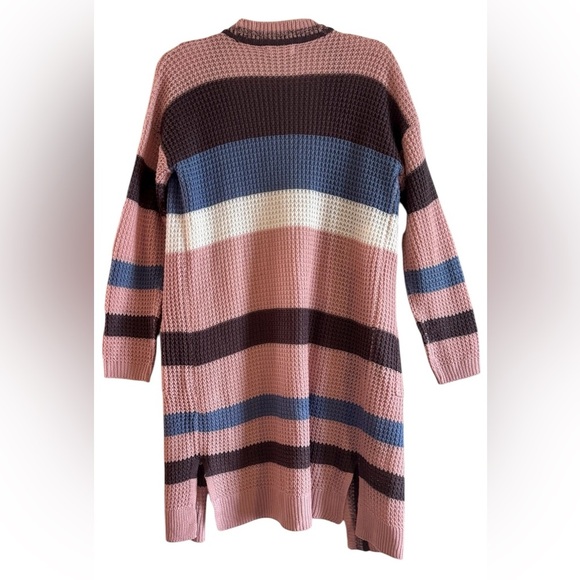 FULL CIRCLE TRENDS Striped Pink and Blue Women's Cardigan M made in Bangladesh - Picture 4 of 6